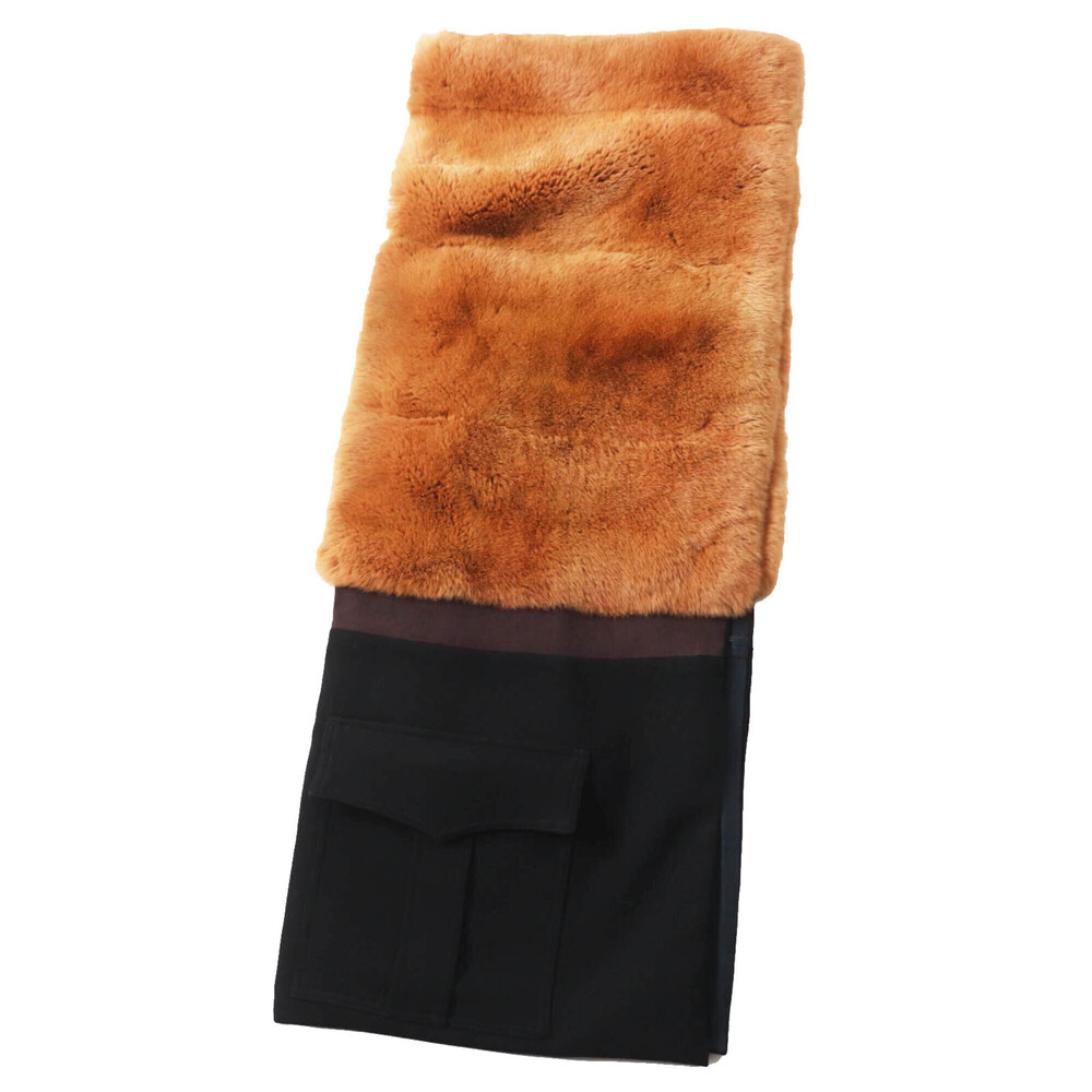 MARNI Wool Rabbit Pocket Stole/Scarf / Stole & Scarf Brown Black Made in Ital...
